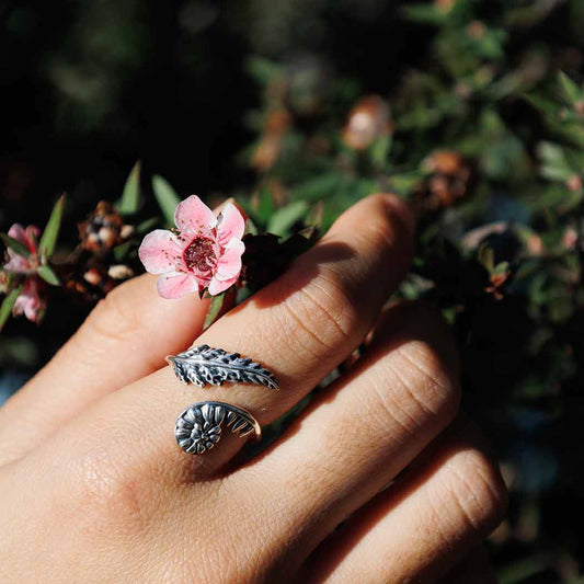 Sterling Silver Adjustable Fern Ring