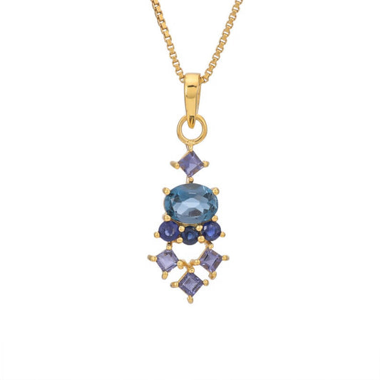 Manon Topaz, Sapphire & Iolite Pendant