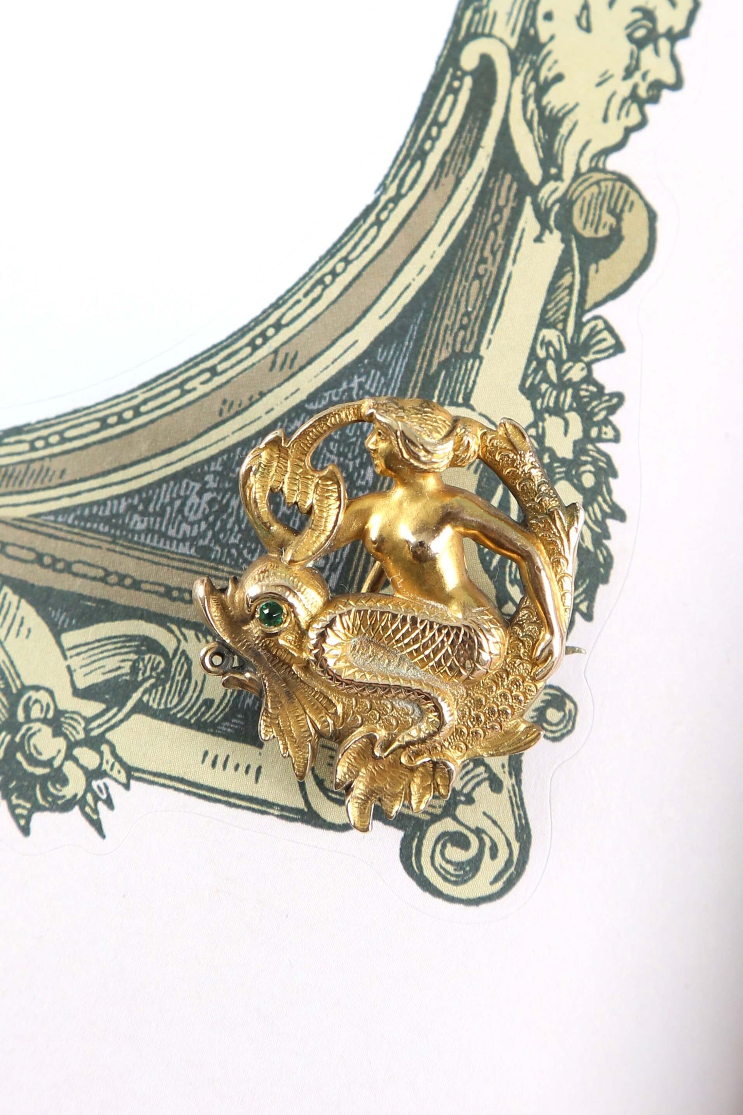 1880's Golden Mermaid Brooch