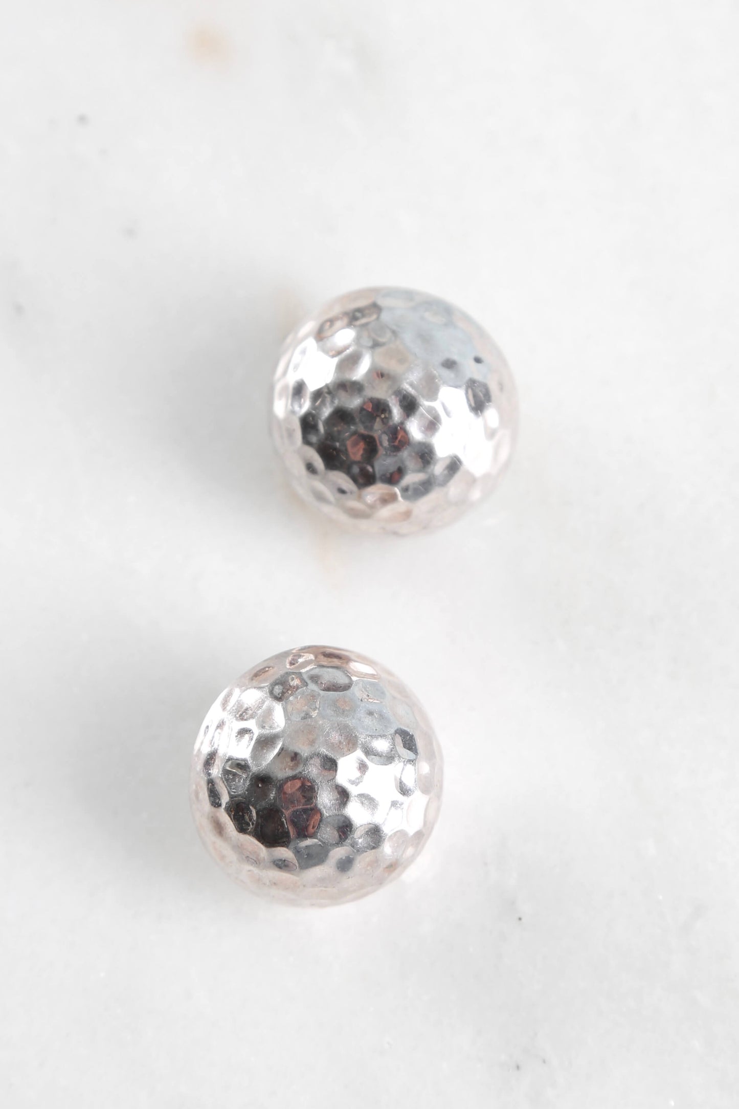 1980s Sterling Silver Dome Earrings