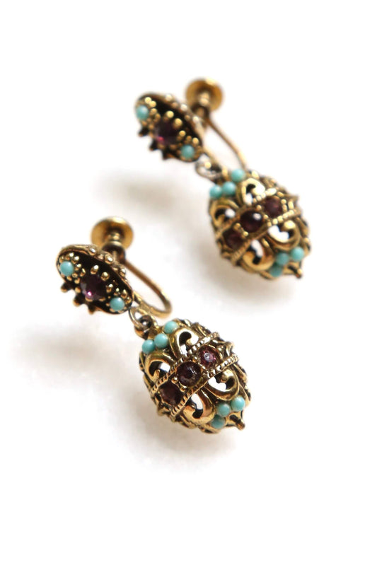 1950's Faux Persian Turquoise Earrings