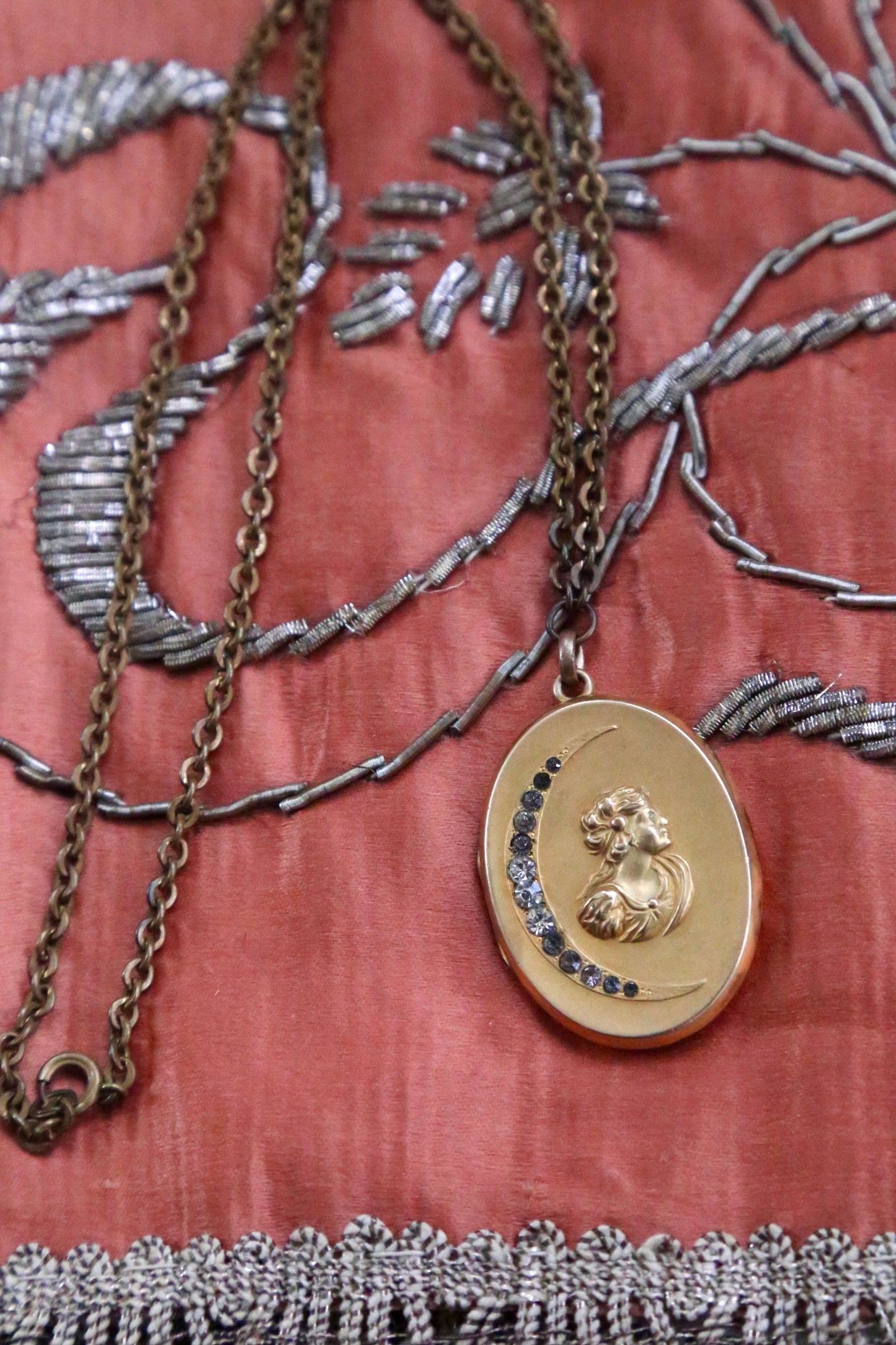 1900's Lady of the Crescent Moon Locket