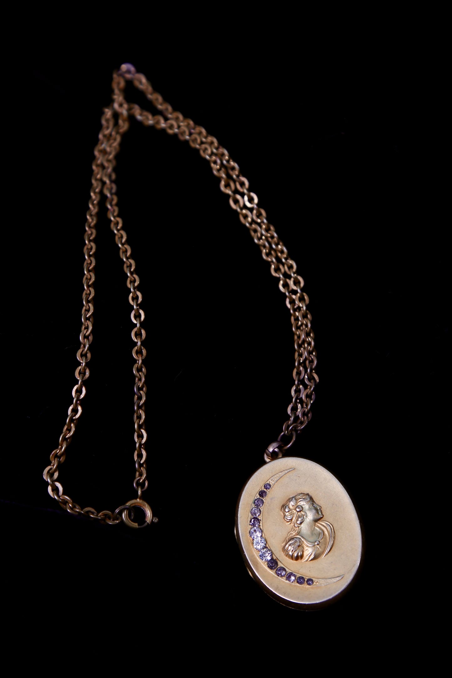 1900's Lady of the Crescent Moon Locket