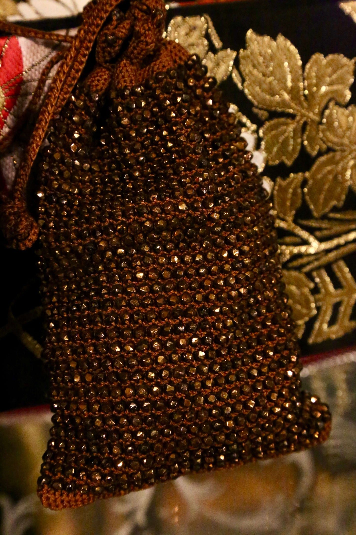 1920's Copper Beaded Reticule Purse