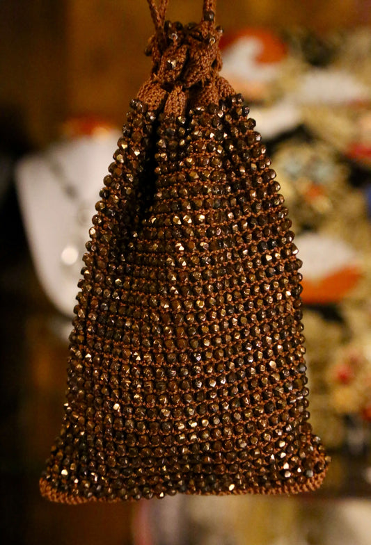 1920's Copper Beaded Reticule Purse