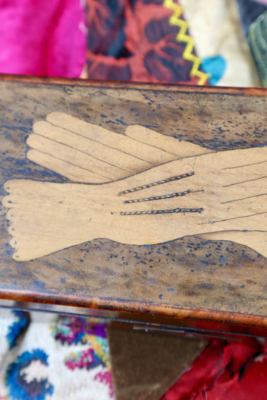 1920's Inlaid Wooden Glove Box