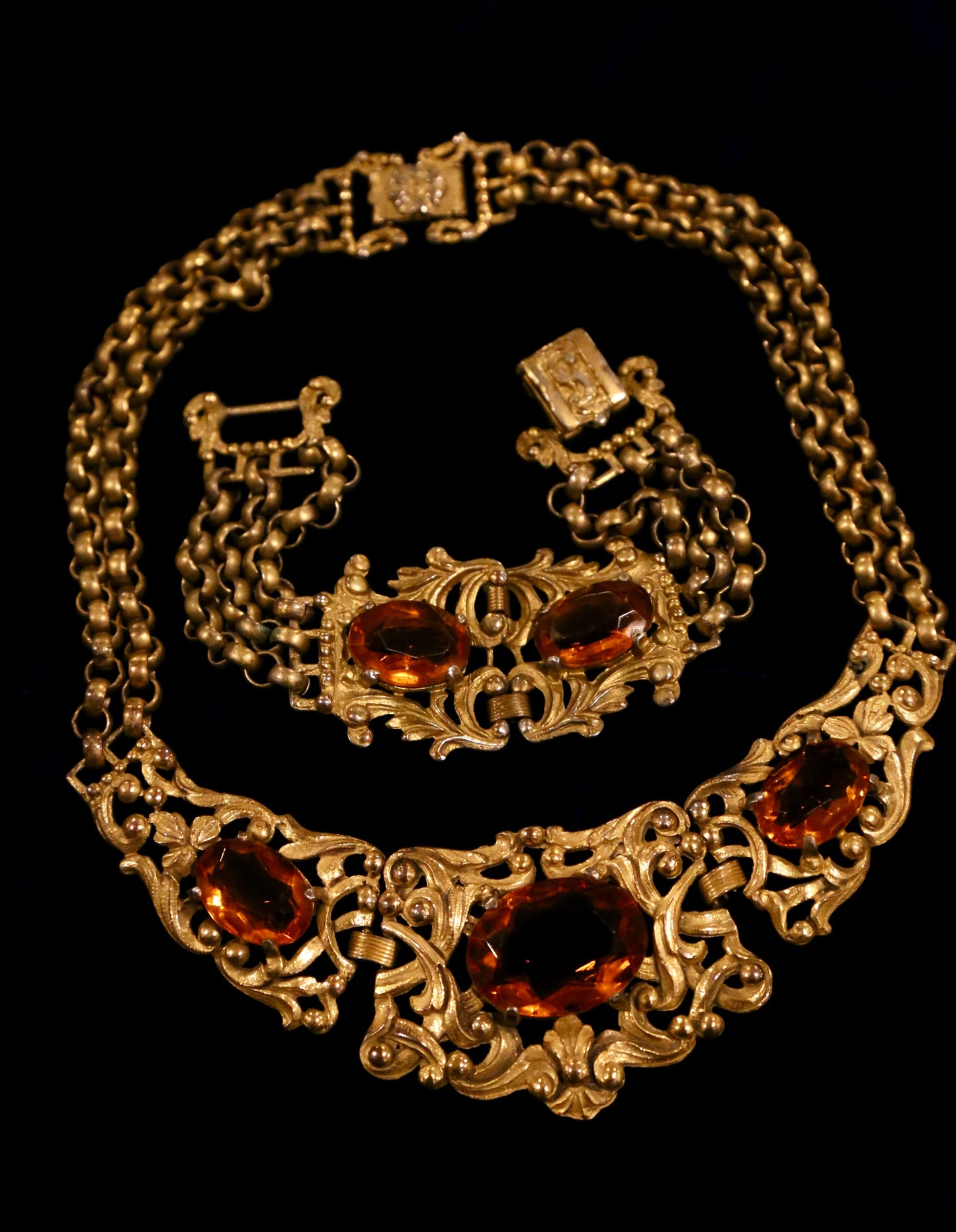 1930's Czech Sunset Demi Parure