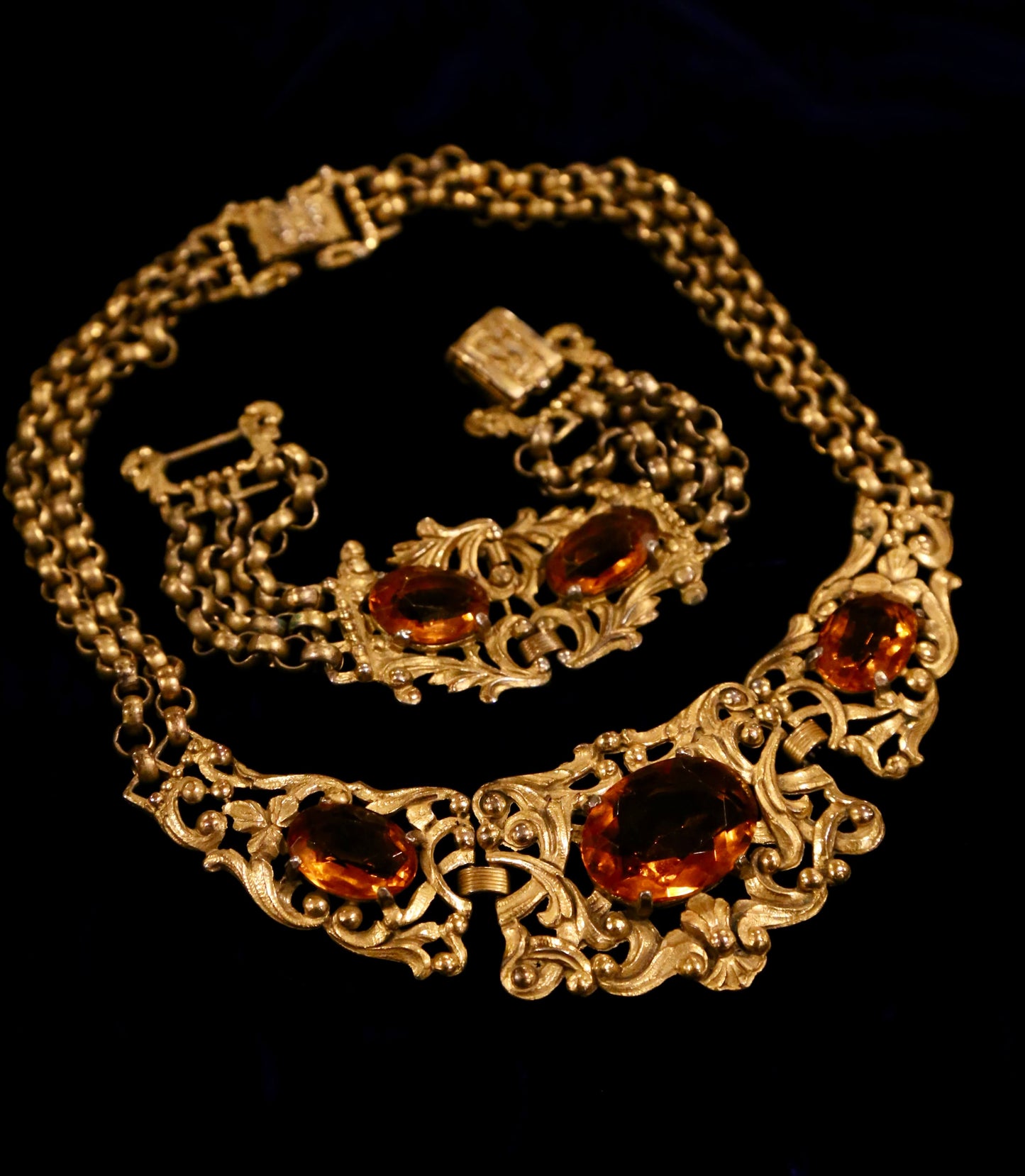 1930's Czech Sunset Demi Parure